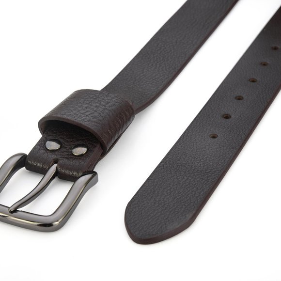 Tough and Timeless Natural Milled Thick Brown Leather Belt - Free Personalized - Picture 6 of 15